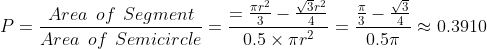 -tri-Cr2 Area of Segment Area of Semicircle 즈-_ 3- 4-~ 0.39 10 eqmen - 0.5× 2 0.5π