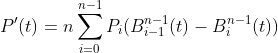 P'(t)=n\sum_{i=0}^{n-1}P_i(B_{i-1}^{n-1}(t)-B_i^{n-1}(t))