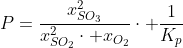 P=frac{x_{SO_3}^2}{x^2_{SO_2}cdot x_{O_2}}cdot frac{1}{K_p}