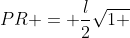 PR = frac{l}{2}sqrt{1 + sin^2{(	heta)}}