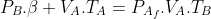 P_{A}.V_{A}.T_{B}+P_{B}.eta V_{A}.T_{A}=P_{A_{f}}.V_{A}.T_{B}+P_{B_{f}}.eta V_{A}.T_{B}