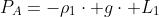 P_A=-ho_1cdot gcdot L_1+ho_2cdot gcdot0,2+ho_1cdot gcdot L_2-ho_2cdot gcdot 0,3+P_BRightarrow