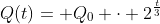 Q(t)= Q_{0} cdot 2^{frac{t}{3}}