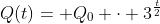 Q(t)= Q_{0} cdot 3^{frac{t}{2}}