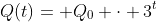Q(t)= Q_{0} cdot 3^{t}