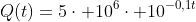 Q(t)=5cdot 10^6cdot 10^{-0,1t}