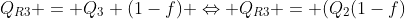 Q_{R3} = Q_{3} (1-f) Leftrightarrow Q_{R3} = (Q_{2}(1-f)+Q_{1})(1-f)