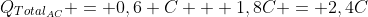 Q_{Total_{AC}} = 0,6 C + 1,8C = 2,4C\