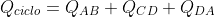 Q_{ciclo}=Q_{AB}+Q_{CD}+Q_{DA}