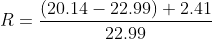 (20.14 22.99)2.41 R = 22.99