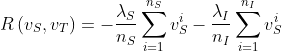 R\left ( v_{S},v_{T} \right )=-\frac{\lambda _{S}}{n_{S}}\sum_{i=1}^{n_{S}}v_{S}^{i}-\frac{\lambda _{I}}{n_{I}}\sum_{i=1}^{n_{I}}v_{S}^{i}