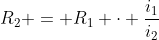 R_{2} = R_{1} cdot frac{i_{1}}{i_{2}}