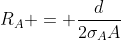 R_{A} = frac{d}{2sigma_{A}A}