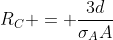 R_{C} = frac{3d}{sigma_{A}A}