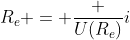 R_{e} = frac {U(R_{e})}{i}