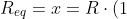 R_{eq}=x=R\cdot(1+\sqrt{3})