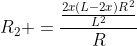 R_2 =frac{frac{2x(L-2x)R^2}{L^2}}{R}