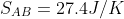\Delta S_{AB}=27.4J/K