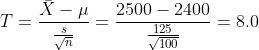 X-μ 2500-2400 125 = 8.0 Vn 100