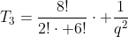 T_3=frac{8!}{2!cdot 6!}cdot frac{1}{q^2}