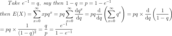 Take eq, say then 1-qp-1-e-1 then E(X) =〉.rpol! = pol〉 _ = py- 〉 = pq × (1 - )2 p1- e1