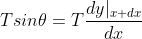 Tsin\theta=T\frac{dy\vert_{x+dx}}{dx}