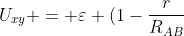 U_{xy} = varepsilon (1-frac{r}{R_{AB}+r})