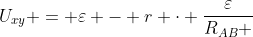 U_{xy} = varepsilon - r cdot frac{varepsilon}{R_{AB} + r}
