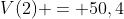 V(2) = 50,4+0,5cdot frac{sqrt{3}}{2}