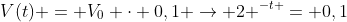 V(t) = V_0 cdot 0,1 
ightarrow 2 ^{-t }= 0,1