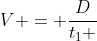 V = frac{D}{t_1 +t_2}
