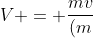 V = frac{mv}{(m+M)}