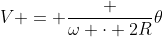 V = frac {omega cdot 2R}{	heta}