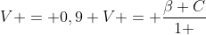 V = 0,9 v = frac{eta C}{1 + alpha C}