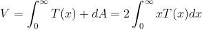 https://latex.codecogs.com/gif.latex?V=int_0^T(x)%20dA=2int_0^xT(x)dx