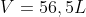 V=56,5L