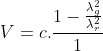 V=c.frac{1-frac{lambda_g^2}{lambda_r^2}}{1+frac{lambda_g^2}{lambda_r^2}}