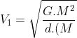 V_{1}=sqrt{frac{G.M^{2}}{d.(M+m)}}