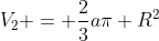 V_{2} = frac{2}{3}api R^{2}