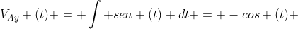 V_{Ay} (t) = int sen (t) dt = -cos (t) + k_{3}