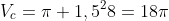 V_{c}=pi 1,5^{2}8=18pi