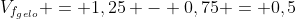 V_{f_{gelo}} = 1,25 - 0,75 = 0,5