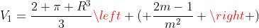 V_1=frac{2 pi R^3}{3}left ( frac{2m-1}{m^2} ight )