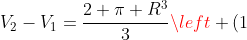 V_2-V_1=frac{2 pi R^3}{3}left (1+ left (frac{m+1}{m} ight )^2 ight )