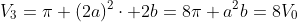 V_3=pi (2a)^2cdot 2b=8pi a^2b=8V_0