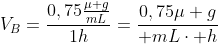 V_B=frac{0,75frac{mu g}{mL}}{1h}=frac{0,75mu g}{ mLcdot h}