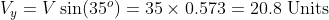 ї,,-V sín (35°) 35 × 0.573-20.8 Units