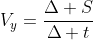 V_y=frac{Delta S}{Delta t}