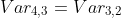 Var_{4,3}=Var_{3,2}+frac{Var_{3,2}+Var_{1,2}}{2}