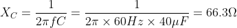 No – 2010 – 20 x 60Hz x 40uF = 66.39